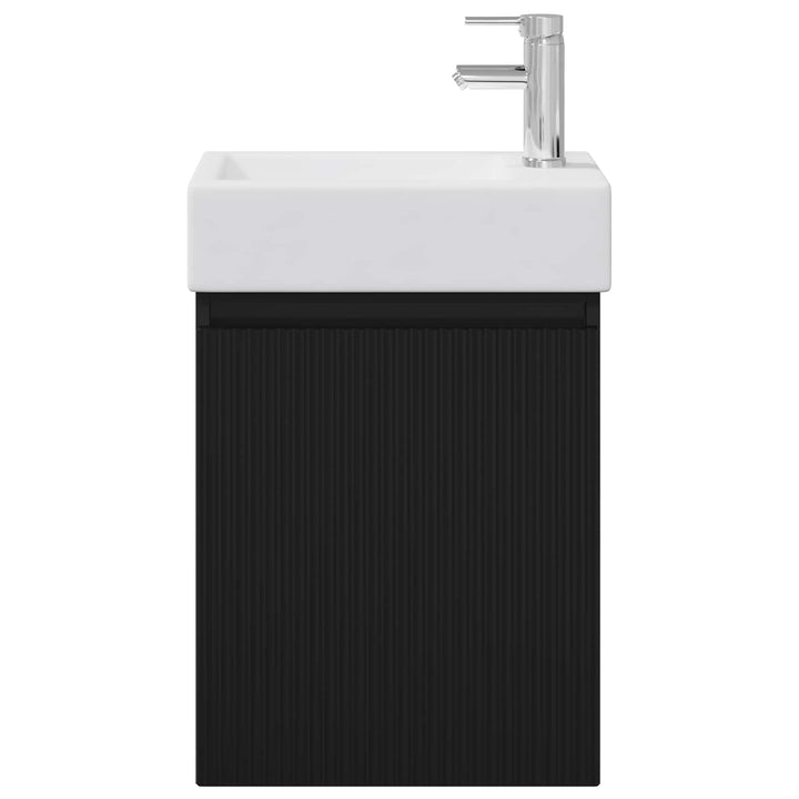 Badeværelses Vanity-enhed med Armatur Sort 45,5 x 22,5 x 84 cm