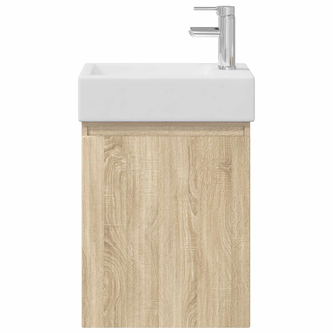 Badeværelses Vanity-enhed med Armatur Sonoma-eg
