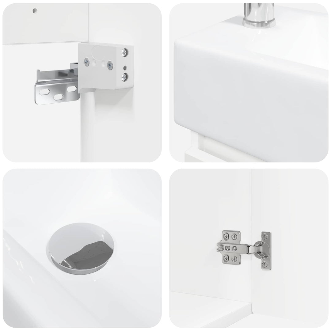 Badeværelses Vanity-enhed med Armatur Hvid 45,5 x 22,5 x 84 cm