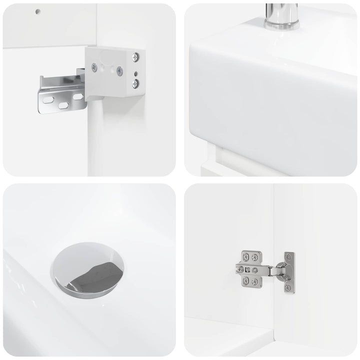 Badeværelses Vanity-enhed med Armatur Hvid 45,5 x 22,5 x 84 cm