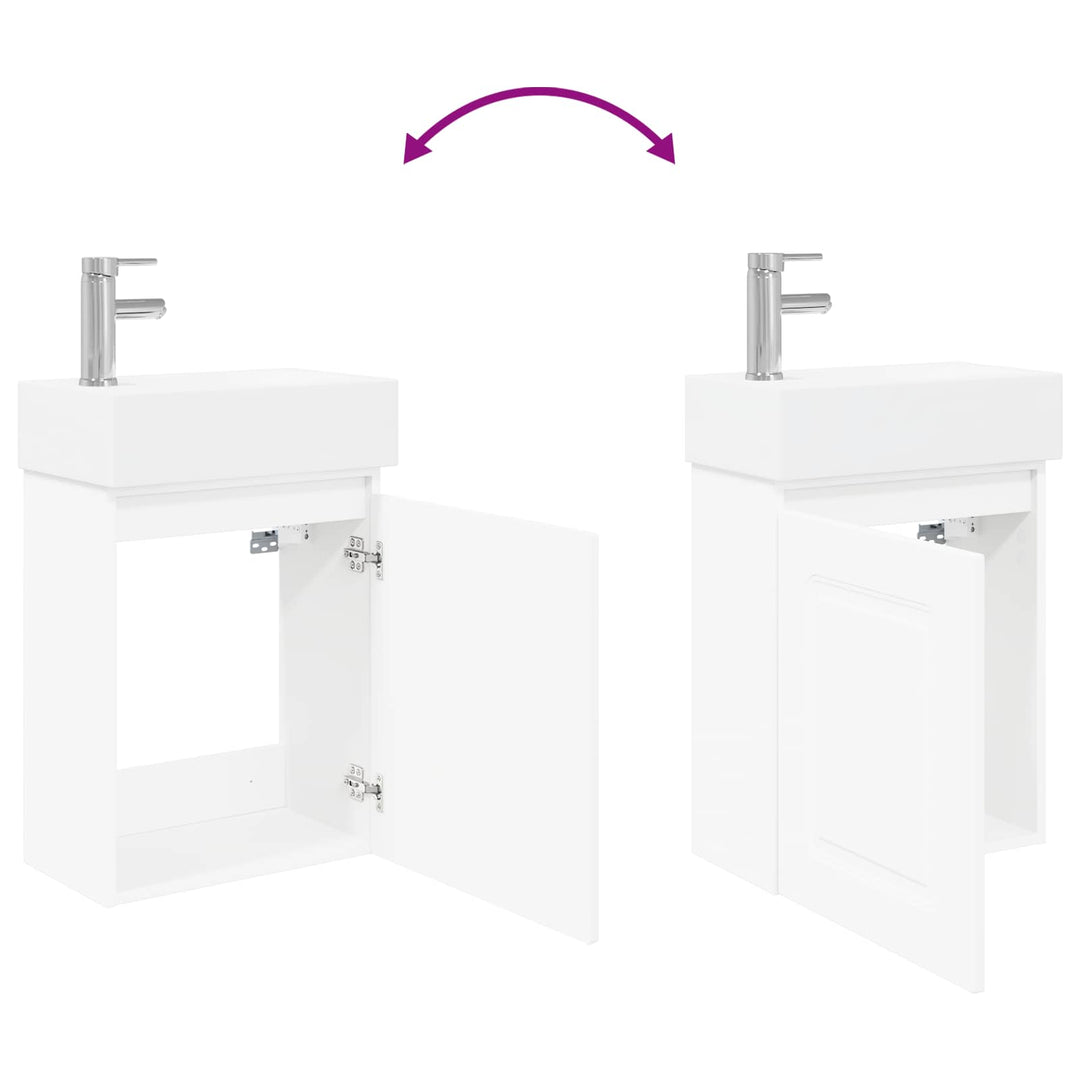 Badeværelses Vanity-enhed med Armatur Hvid 45,5 x 22,5 x 84 cm