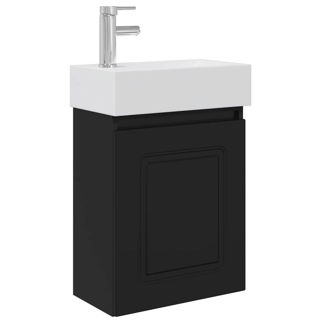 Badeværelses Vanity-enhed med Armatur Sort 45,5 x 22,5 x 84 cm