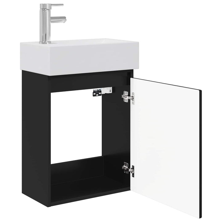 Badeværelses Vanity-enhed med Armatur Sort 45,5 x 22,5 x 84 cm