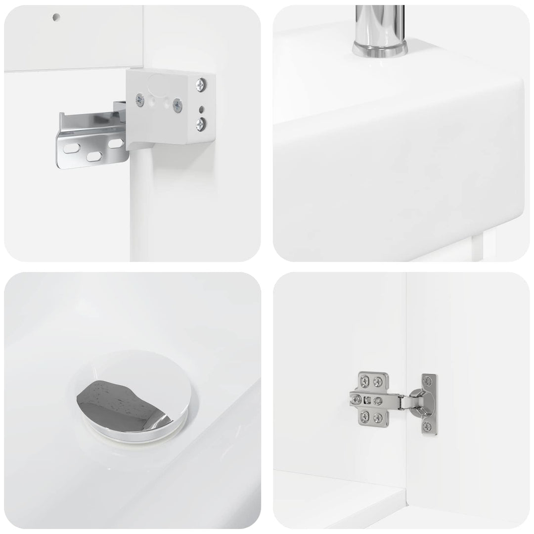 Badeværelses Vanity-enhed med Armatur Hvid 45,5 x 22,5 x 84 cm