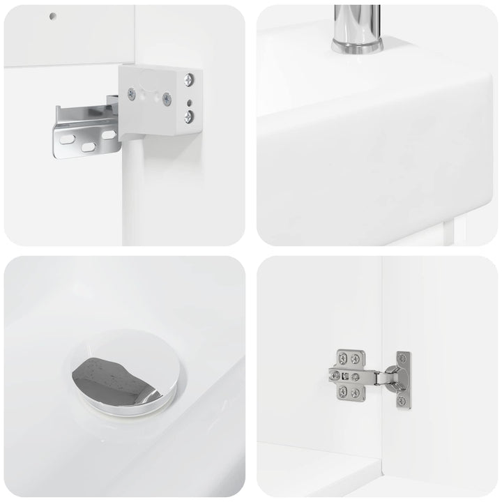 Badeværelses Vanity-enhed med Armatur Hvid 45,5 x 22,5 x 84 cm