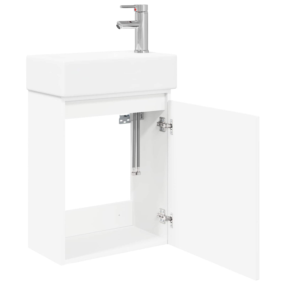 Badeværelses Vanity-enhed med Armatur Hvid 45,5 x 22,5 x 84 cm
