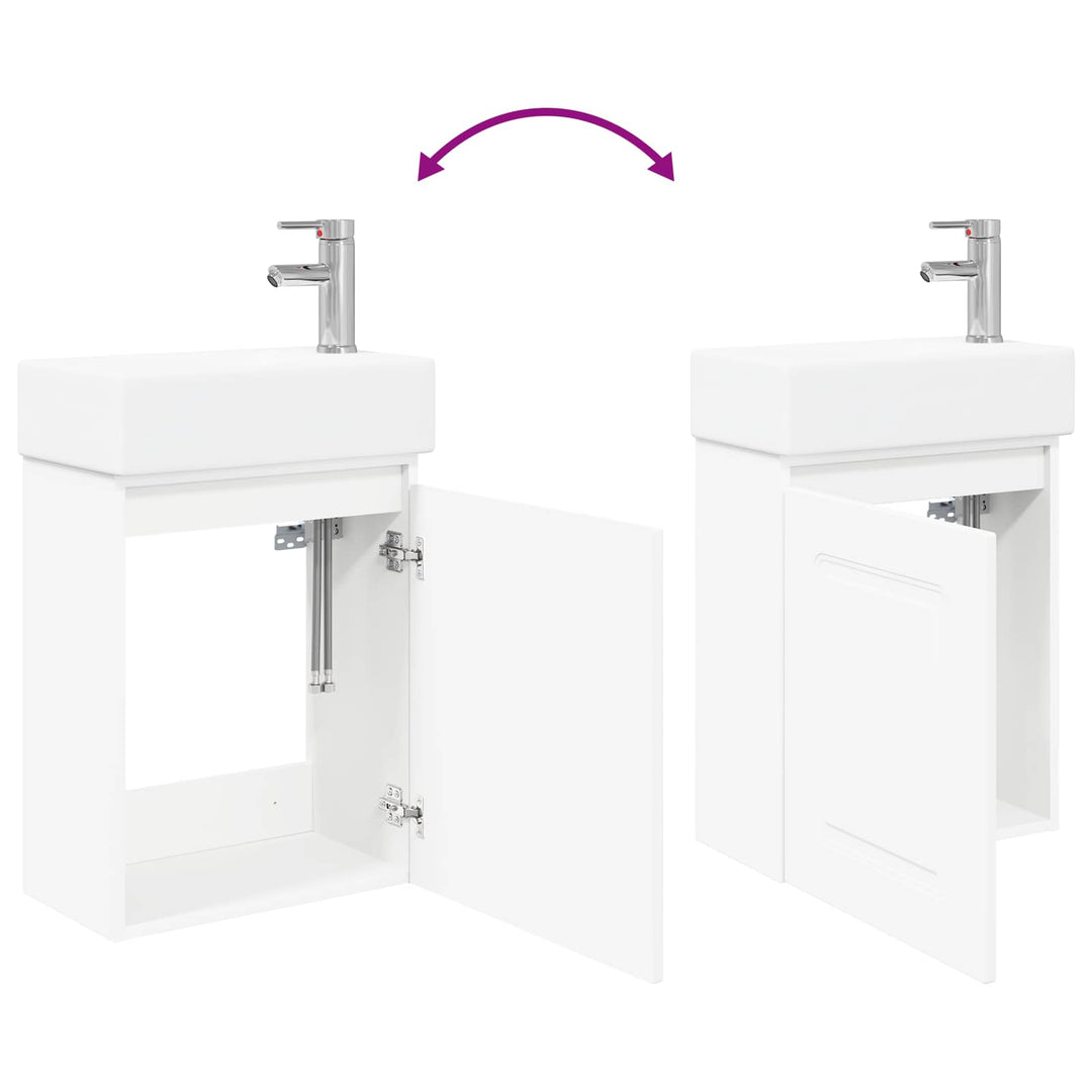 Badeværelses Vanity-enhed med Armatur Hvid 45,5 x 22,5 x 84 cm