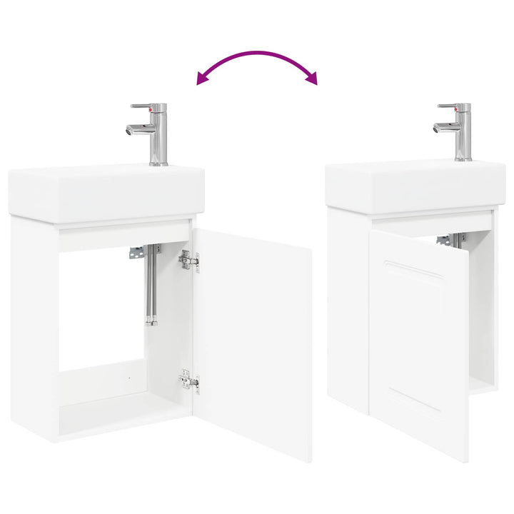 Badeværelses Vanity-enhed med Armatur Hvid 45,5 x 22,5 x 84 cm