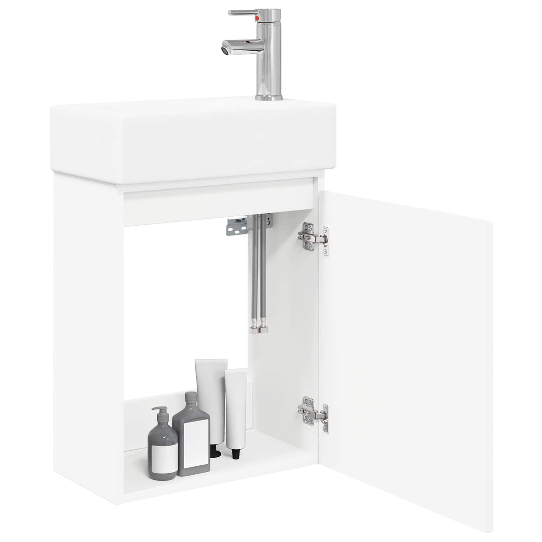 Badeværelses Vanity-enhed med Armatur Hvid 45,5 x 22,5 x 84 cm