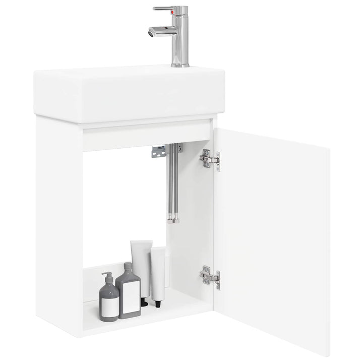 Badeværelses Vanity-enhed med Armatur Hvid 45,5 x 22,5 x 84 cm