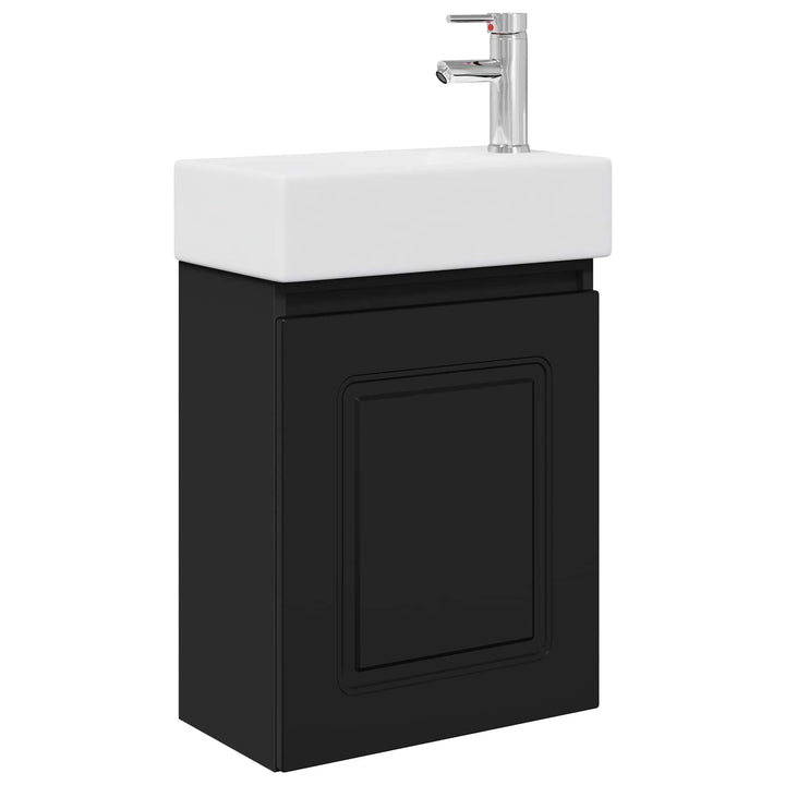 Badeværelses Vanity-enhed med Armatur Sort 45,5 x 22,5 x 84 cm