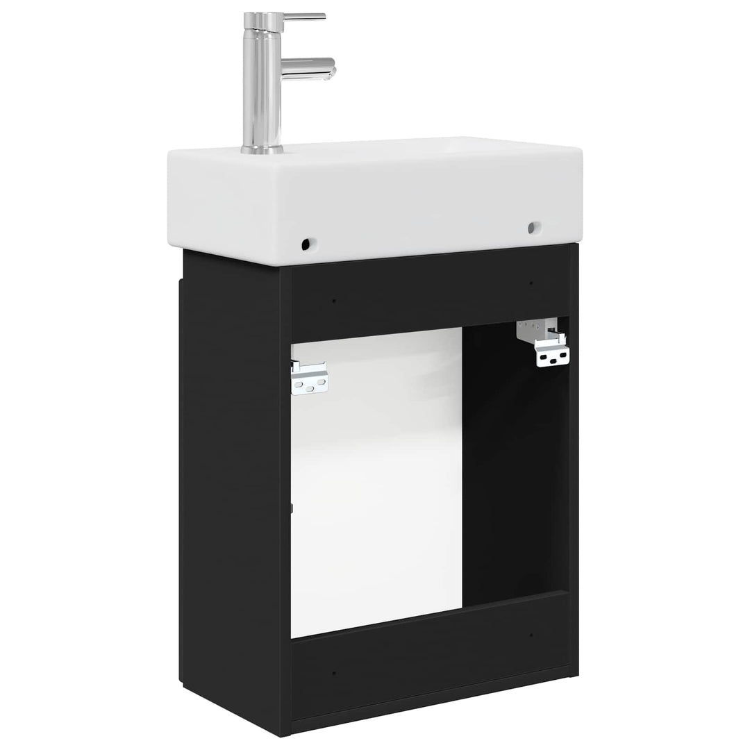 Badeværelses Vanity-enhed med Armatur Sort 45,5 x 22,5 x 84 cm