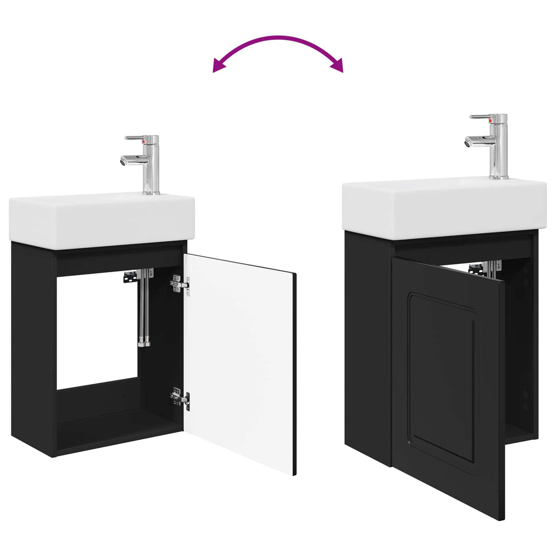 Badeværelses Vanity-enhed med Armatur Sort 45,5 x 22,5 x 84 cm