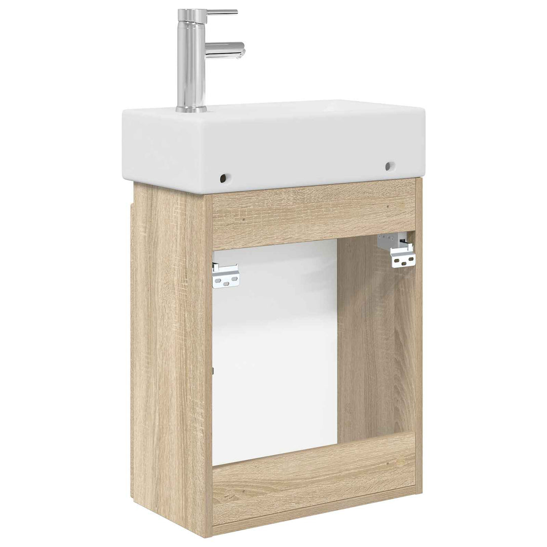 Badeværelses Vanity-enhed med Armatur Sonoma-eg