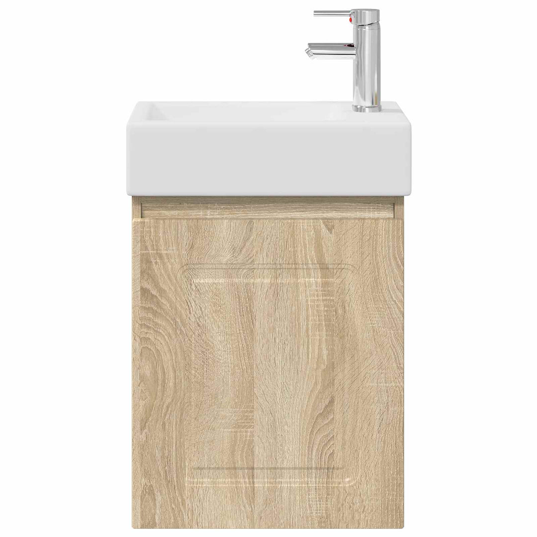 Badeværelses Vanity-enhed med Armatur Sonoma-eg