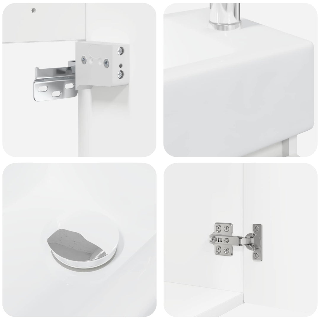 Badeværelses Vanity-enhed med Armatur Hvid 45,5 x 25,5 x 84 cm