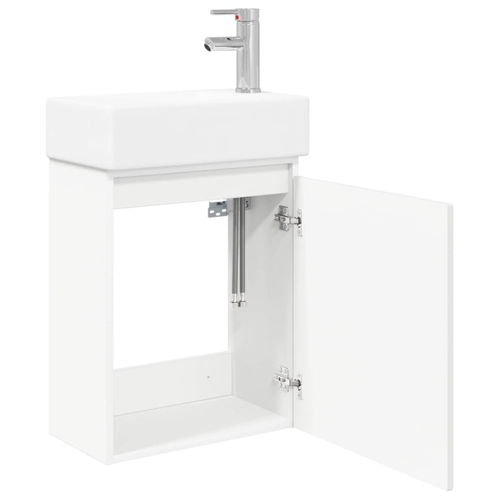 Badeværelses Vanity-enhed med Armatur Hvid 45,5 x 25,5 x 84 cm
