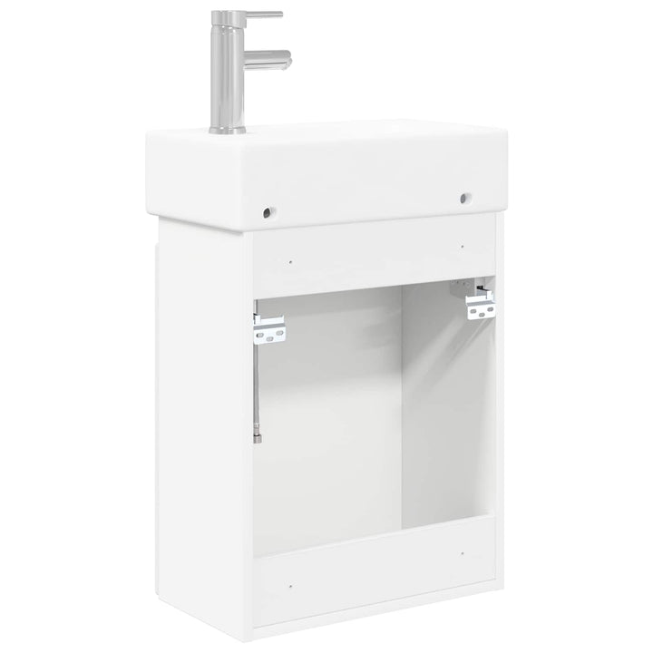 Badeværelses Vanity-enhed med Armatur Hvid 45,5 x 25,5 x 84 cm