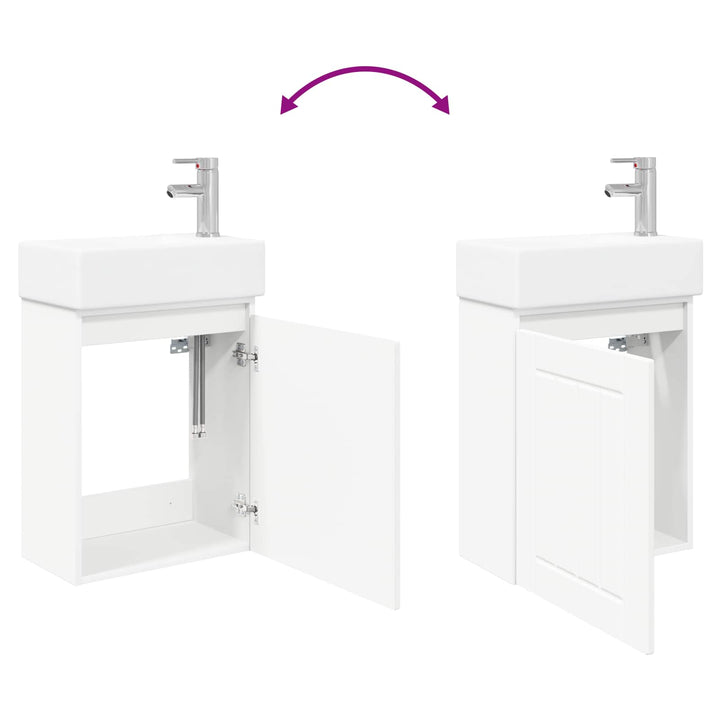 Badeværelses Vanity-enhed med Armatur Hvid 45,5 x 25,5 x 84 cm