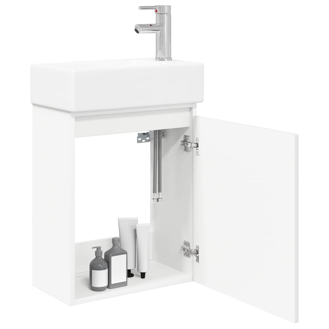 Badeværelses Vanity-enhed med Armatur Hvid 45,5 x 25,5 x 84 cm