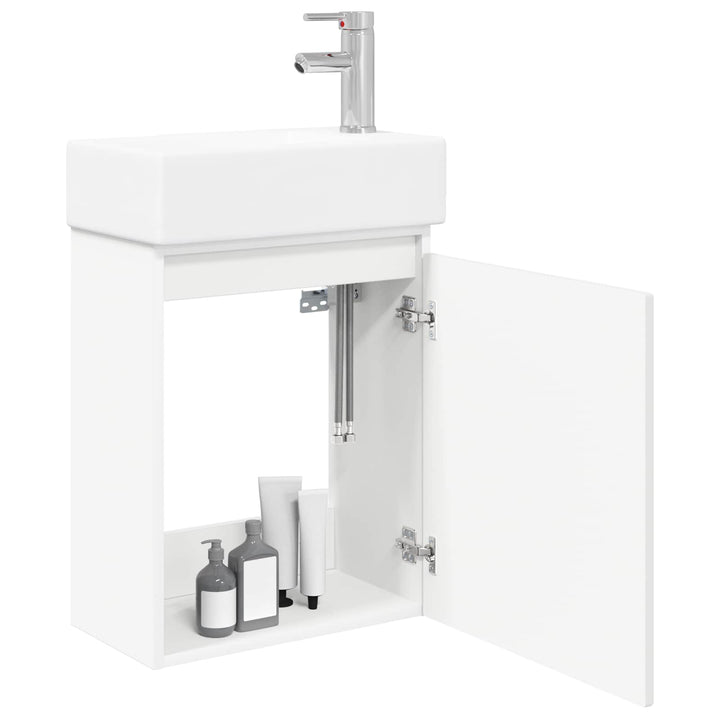 Badeværelses Vanity-enhed med Armatur Hvid 45,5 x 25,5 x 84 cm