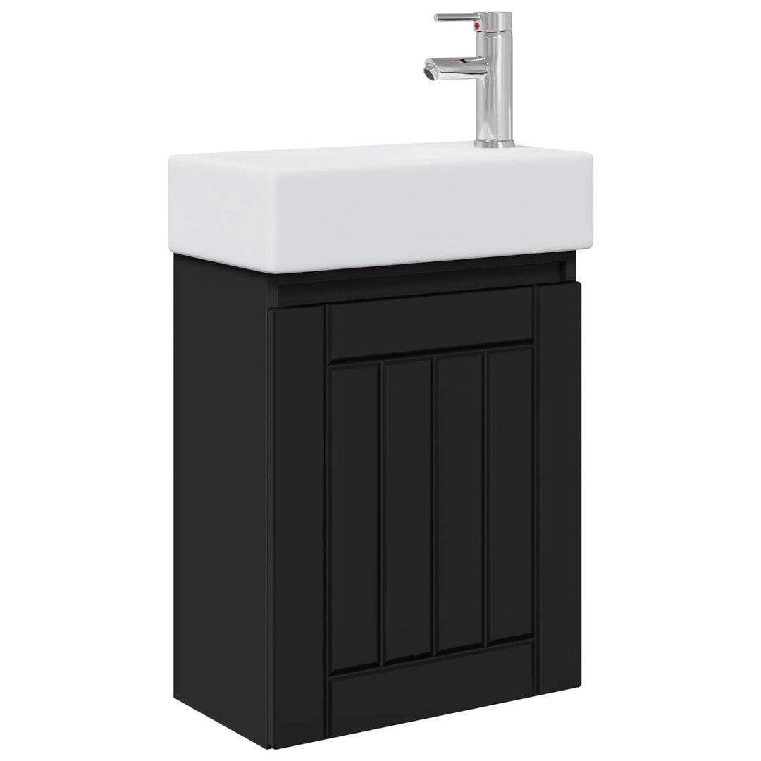 Badeværelses Vanity-enhed med Armatur Sort 45,5 x 25,5 x 84 cm