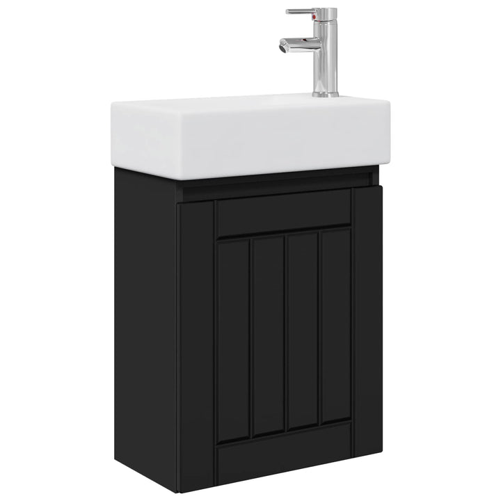 Badeværelses Vanity-enhed med Armatur Sort 45,5 x 25,5 x 84 cm