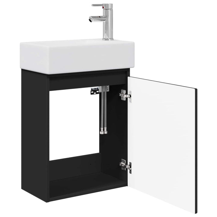 Badeværelses Vanity-enhed med Armatur Sort 45,5 x 25,5 x 84 cm