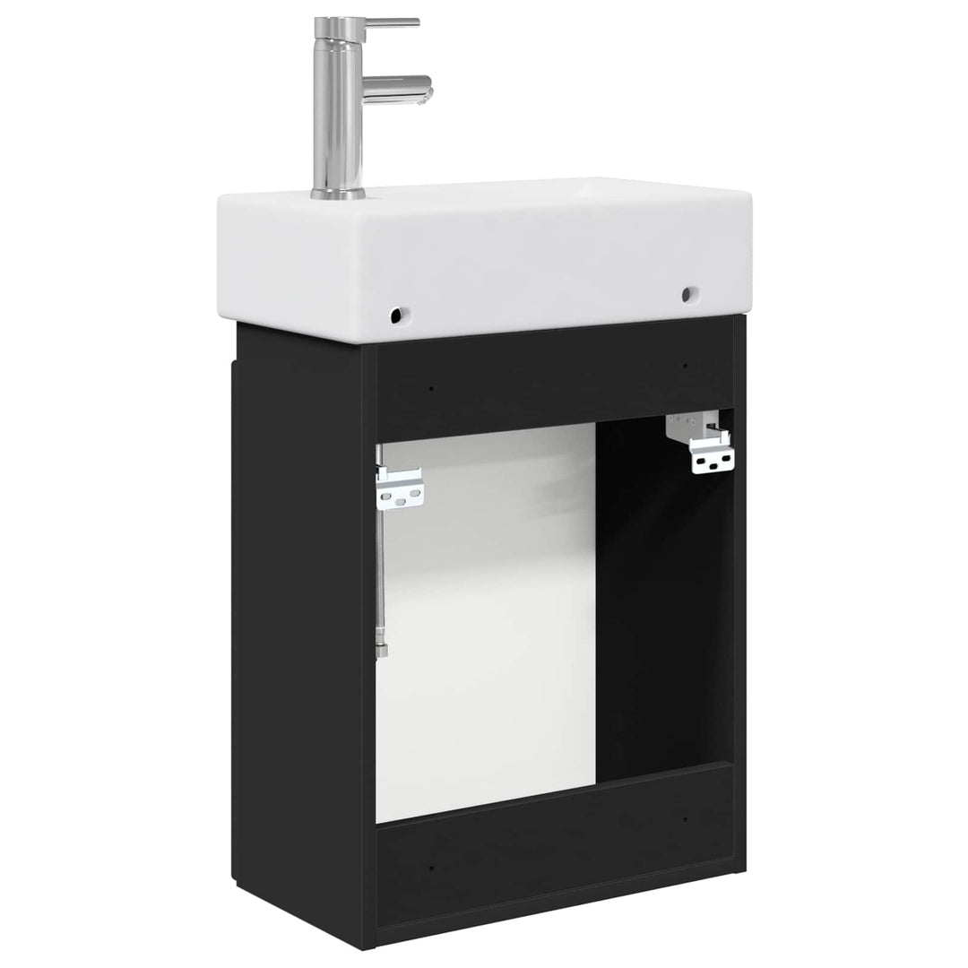 Badeværelses Vanity-enhed med Armatur Sort 45,5 x 25,5 x 84 cm