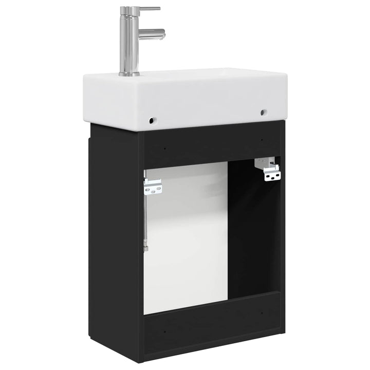 Badeværelses Vanity-enhed med Armatur Sort 45,5 x 25,5 x 84 cm