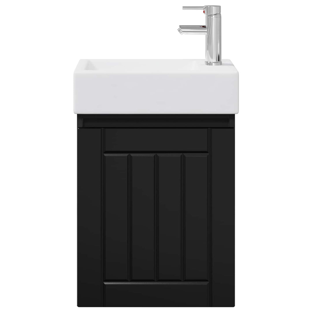 Badeværelses Vanity-enhed med Armatur Sort 45,5 x 25,5 x 84 cm
