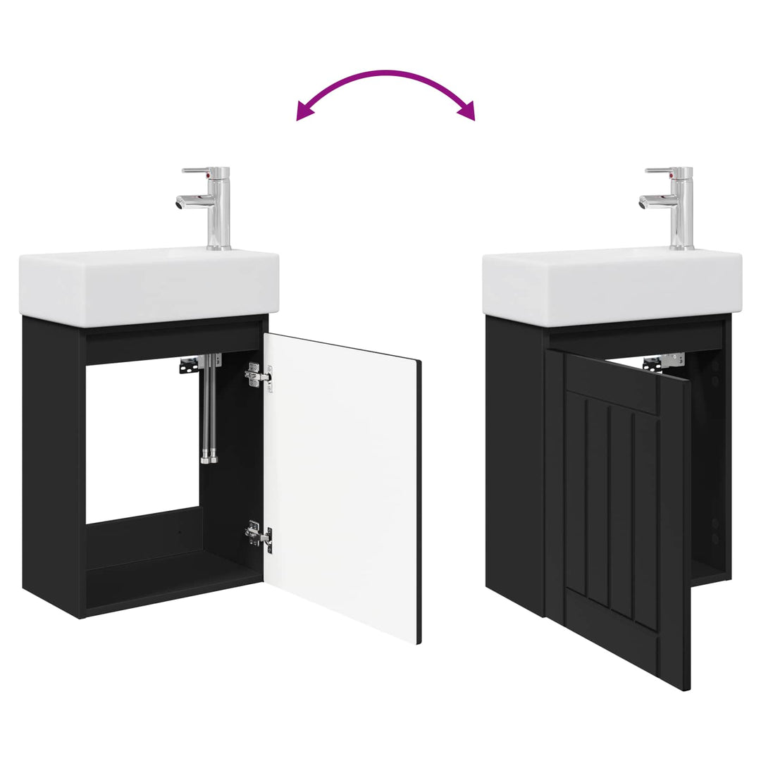 Badeværelses Vanity-enhed med Armatur Sort 45,5 x 25,5 x 84 cm