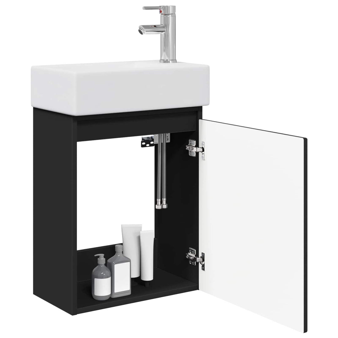 Badeværelses Vanity-enhed med Armatur Sort 45,5 x 25,5 x 84 cm