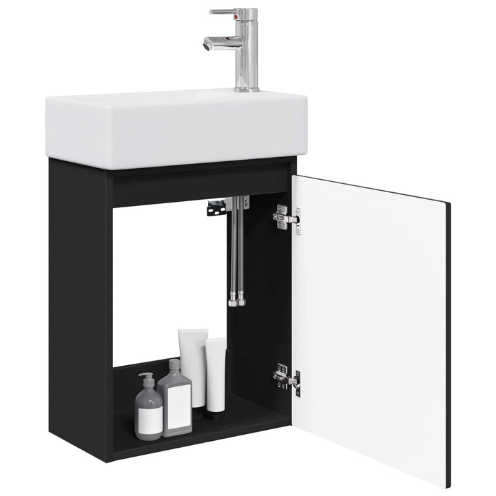 Badeværelses Vanity-enhed med Armatur Sort 45,5 x 25,5 x 84 cm