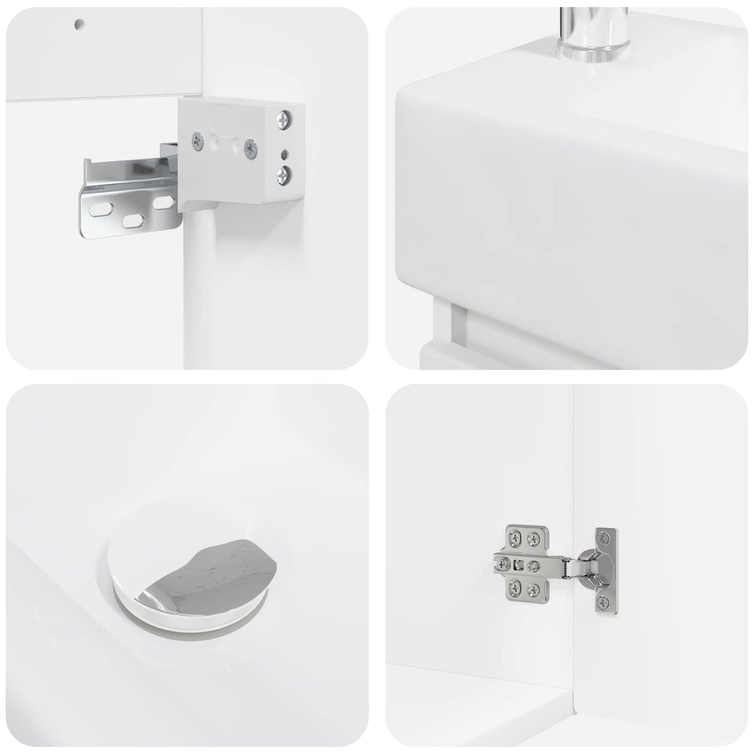 Badeværelses Vanity-enhed med Armatur Hvid 45,5 x 22,5 x 84 cm