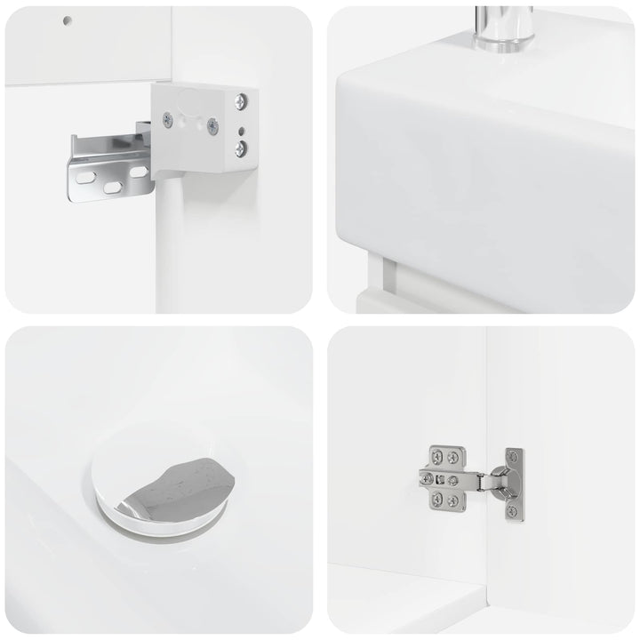 Badeværelses Vanity-enhed med Armatur Hvid 45,5 x 22,5 x 84 cm