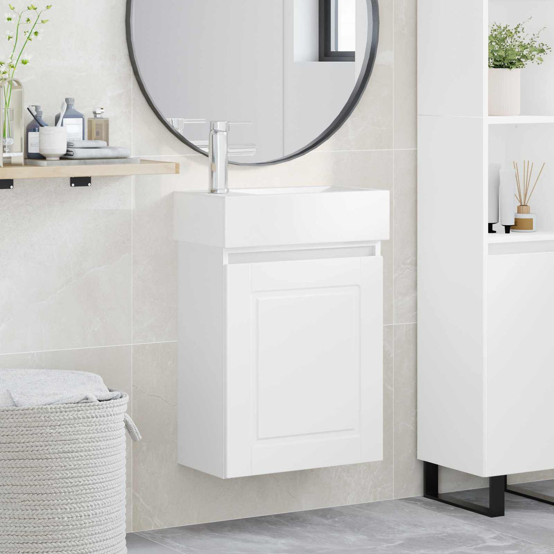 Badeværelses Vanity-enhed med Armatur Hvid 45,5 x 22,5 x 84 cm