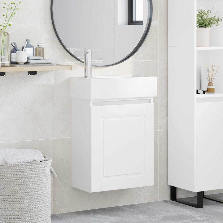Badeværelses Vanity-enhed med Armatur Hvid 45,5 x 22,5 x 84 cm