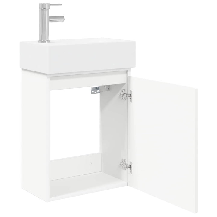 Badeværelses Vanity-enhed med Armatur Hvid 45,5 x 22,5 x 84 cm