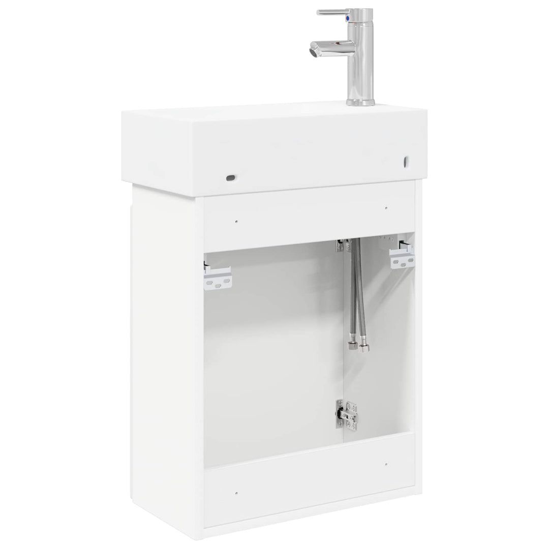 Badeværelses Vanity-enhed med Armatur Hvid 45,5 x 22,5 x 84 cm