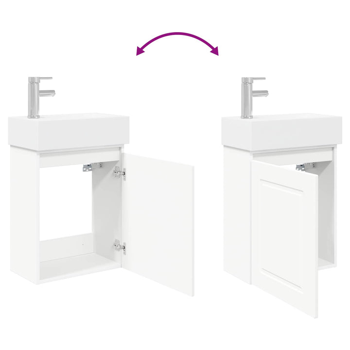 Badeværelses Vanity-enhed med Armatur Hvid 45,5 x 22,5 x 84 cm
