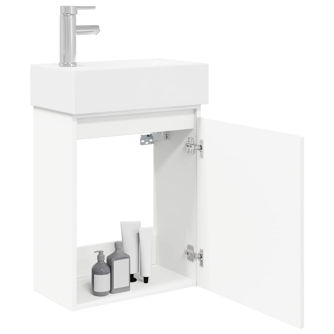 Badeværelses Vanity-enhed med Armatur Hvid 45,5 x 22,5 x 84 cm