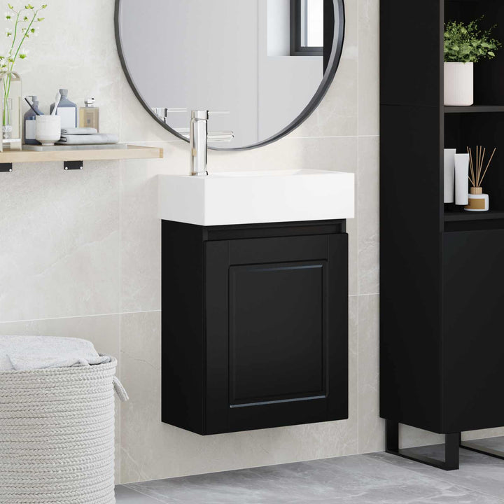 Badeværelses Vanity-enhed med Armatur Sort 45,5 x 22,5 x 84 cm