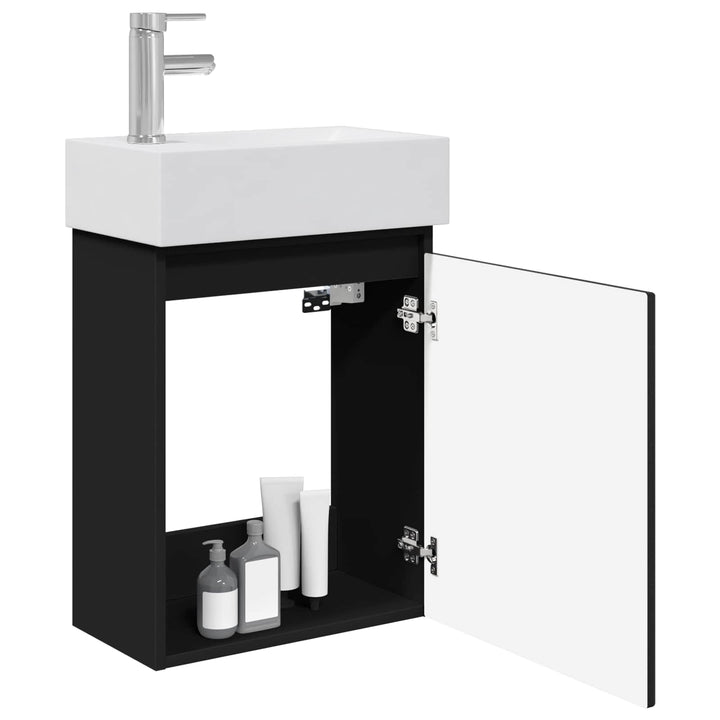 Badeværelses Vanity-enhed med Armatur Sort 45,5 x 22,5 x 84 cm