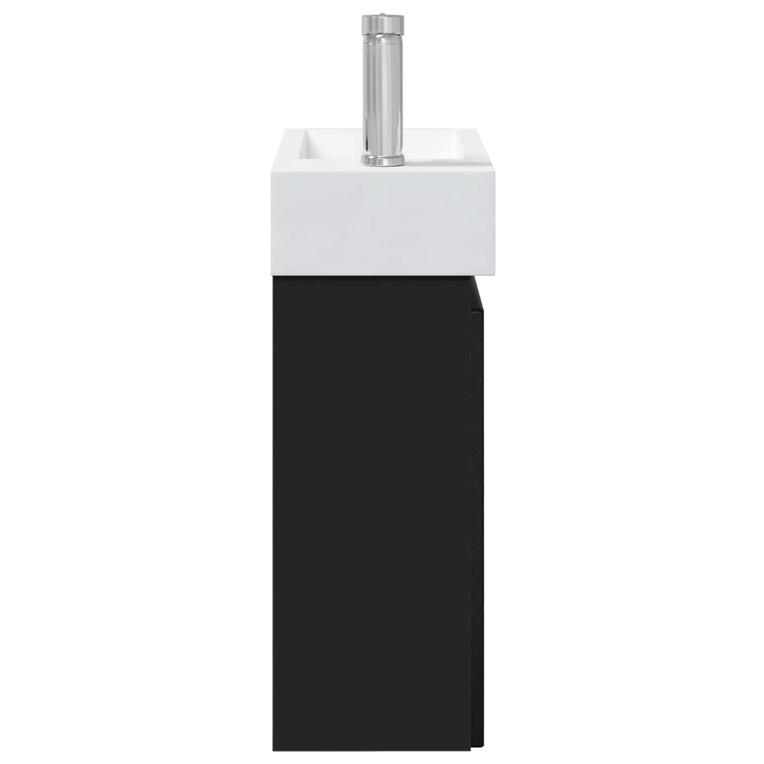 Badeværelses Vanity-enhed med Armatur Sort 45,5 x 22,5 x 84 cm