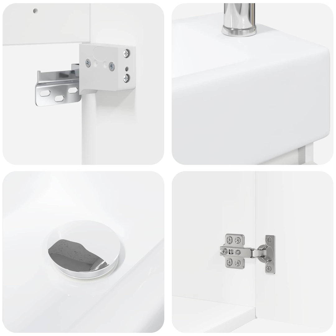 Badeværelses Vanity-enhed med Armatur Hvid 45,5 x 22,5 x 84 cm
