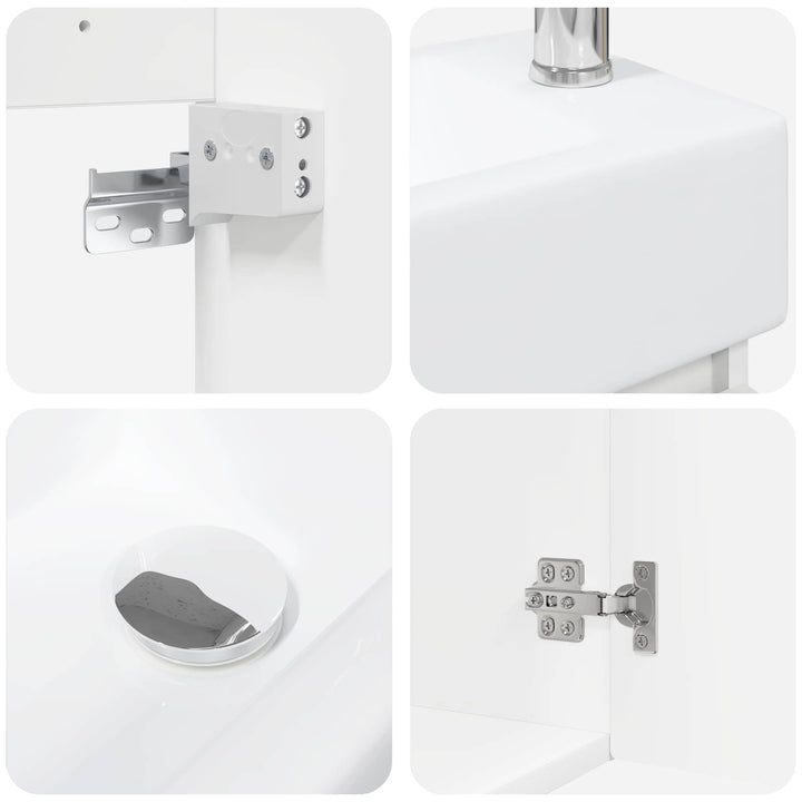 Badeværelses Vanity-enhed med Armatur Hvid 45,5 x 22,5 x 84 cm
