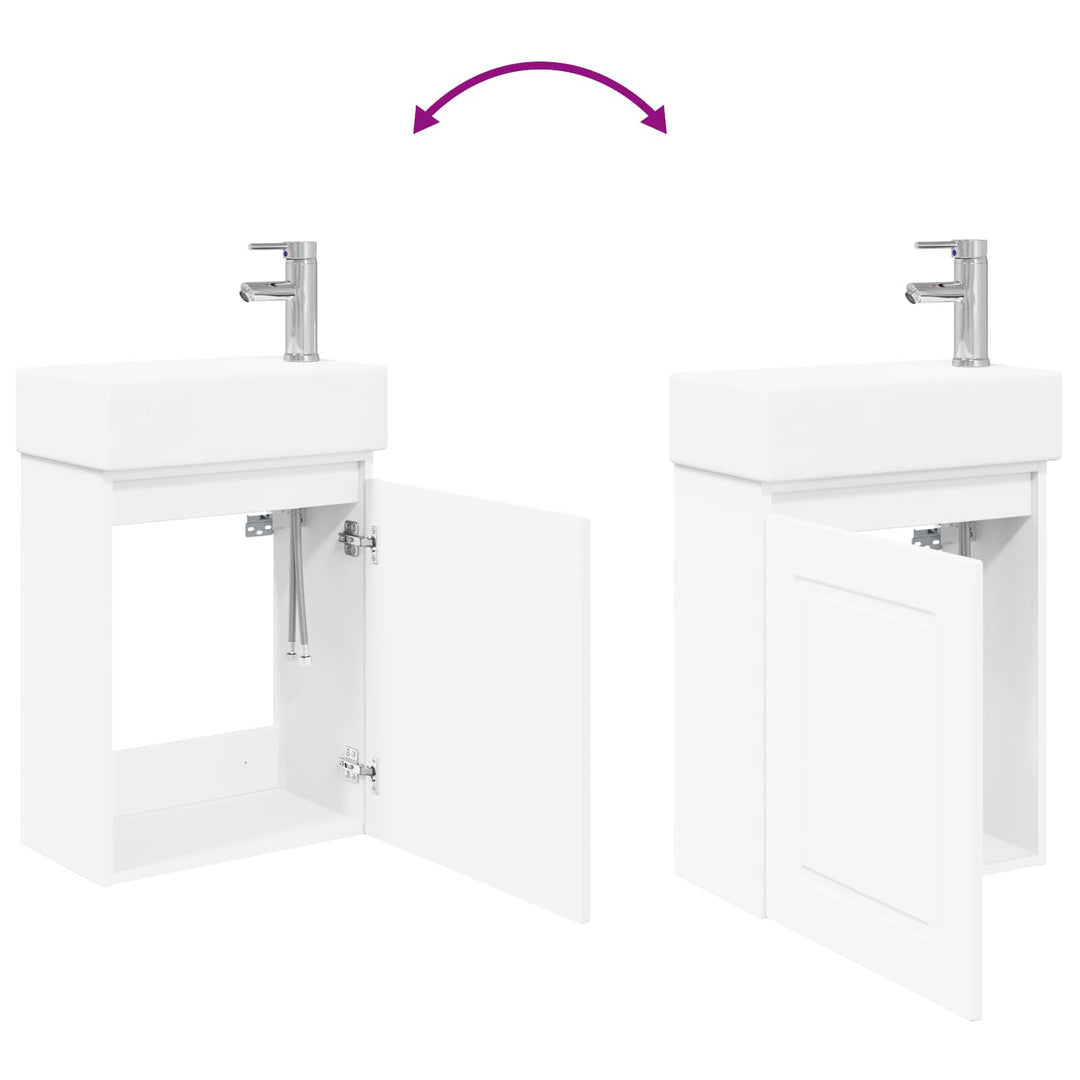 Badeværelses Vanity-enhed med Armatur Hvid 45,5 x 22,5 x 84 cm