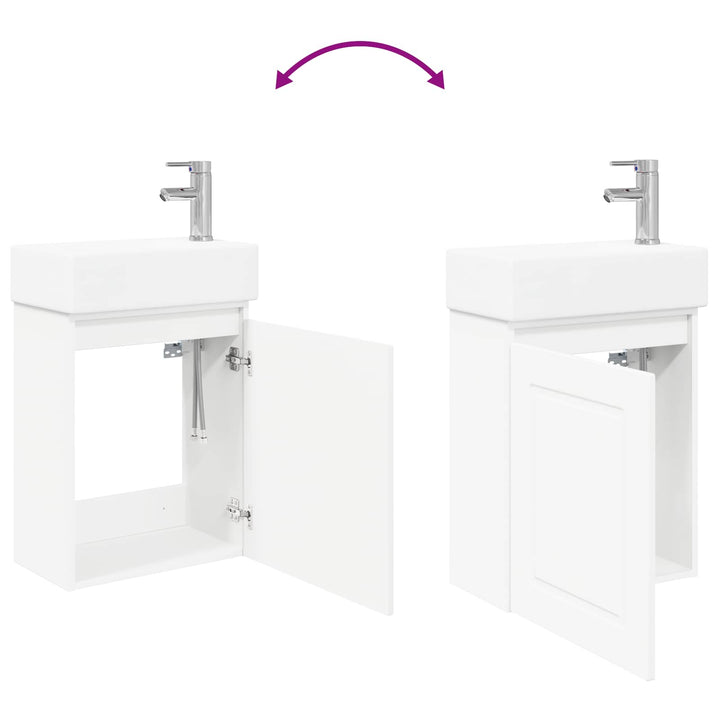 Badeværelses Vanity-enhed med Armatur Hvid 45,5 x 22,5 x 84 cm