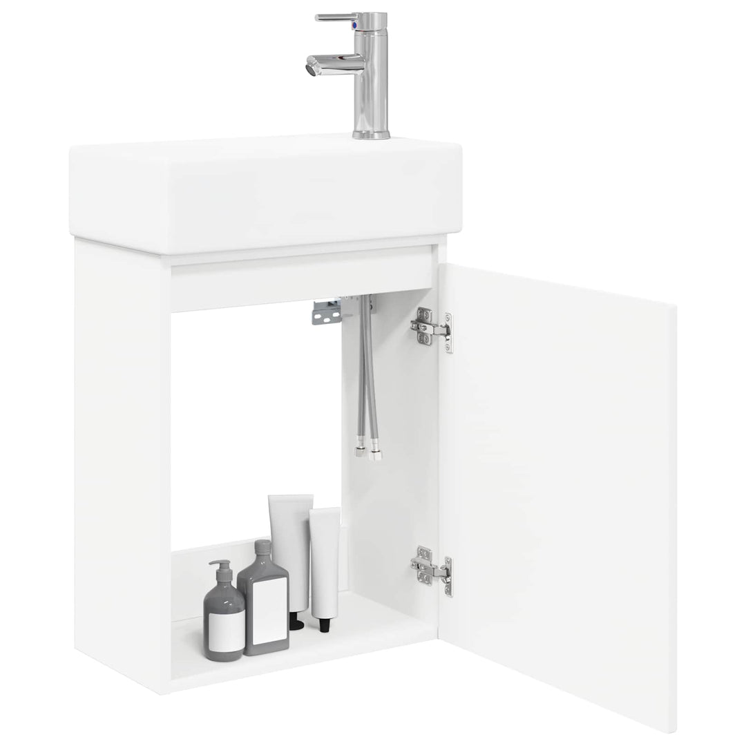 Badeværelses Vanity-enhed med Armatur Hvid 45,5 x 22,5 x 84 cm